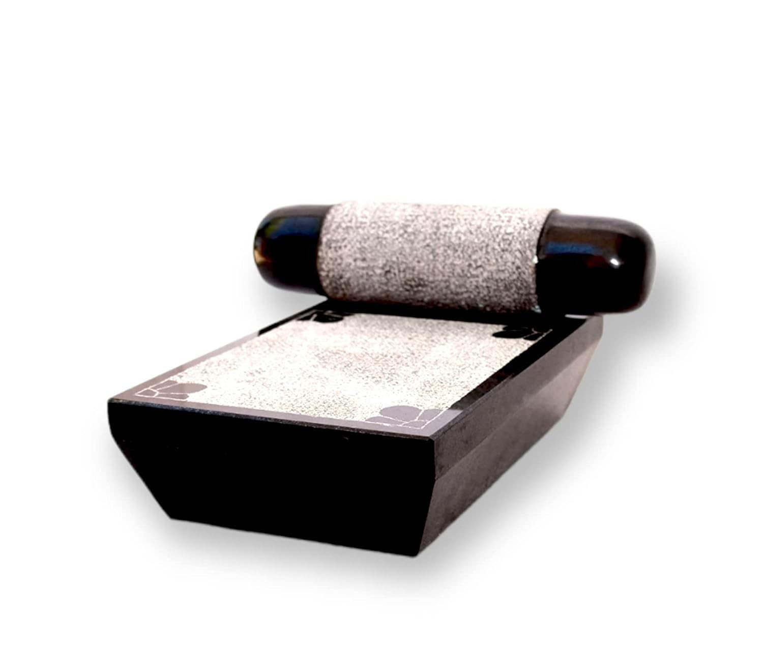 Ammikkal Stone Grinder (12 x 8 Inch) with Roller | Granite Sil Batta | Idi Kallu|Manual Wet Grinding Stone for Chutney, Masala, Spice Paste, Garlic & Ginger | Heavy Duty Handcrafted